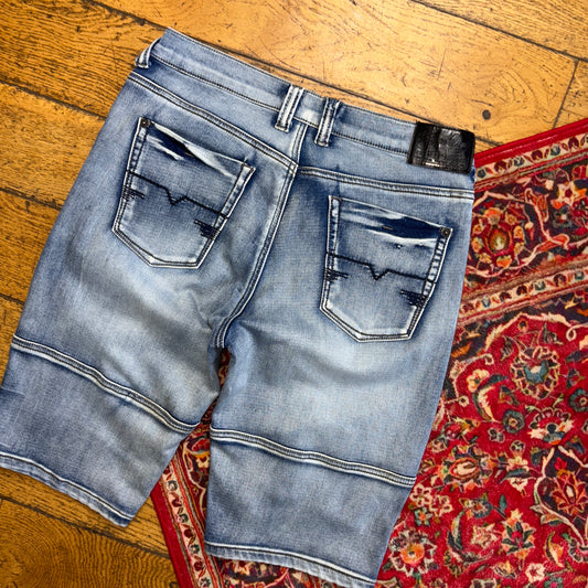 Vintage Blue Denim SlimShorts - 32