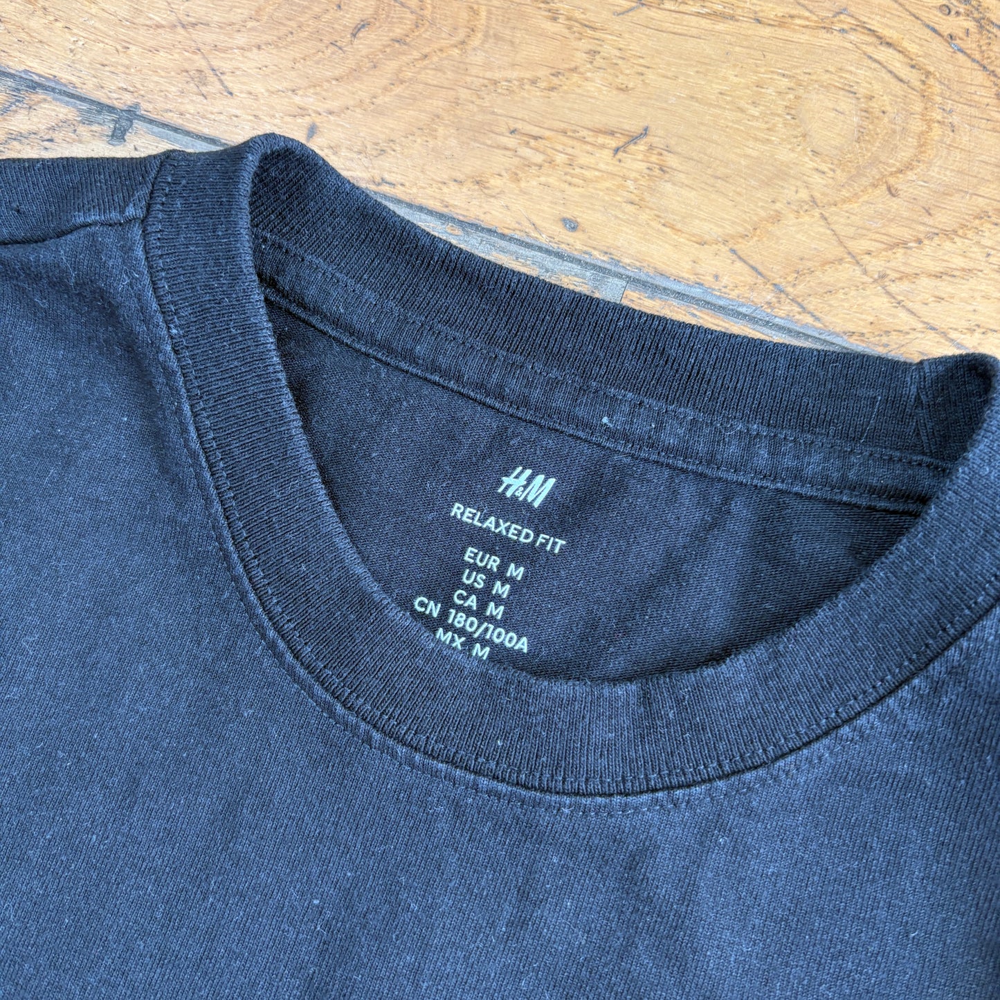 H&M Heavyweight Boxy Black T-Shirt - M