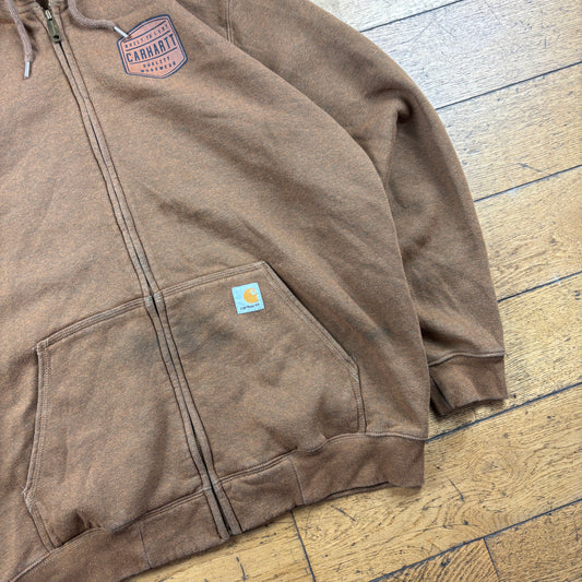 Vintage Carhartt Brown Hoodie Sweatshirt - XL