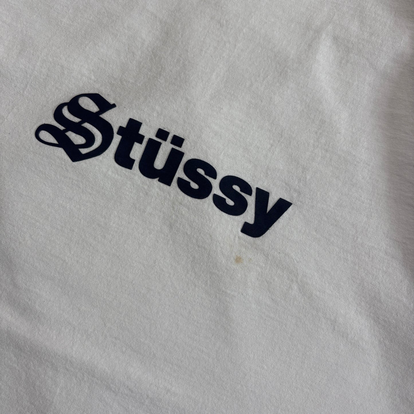 Vintage Stussy White Graphic T-Shirt - S