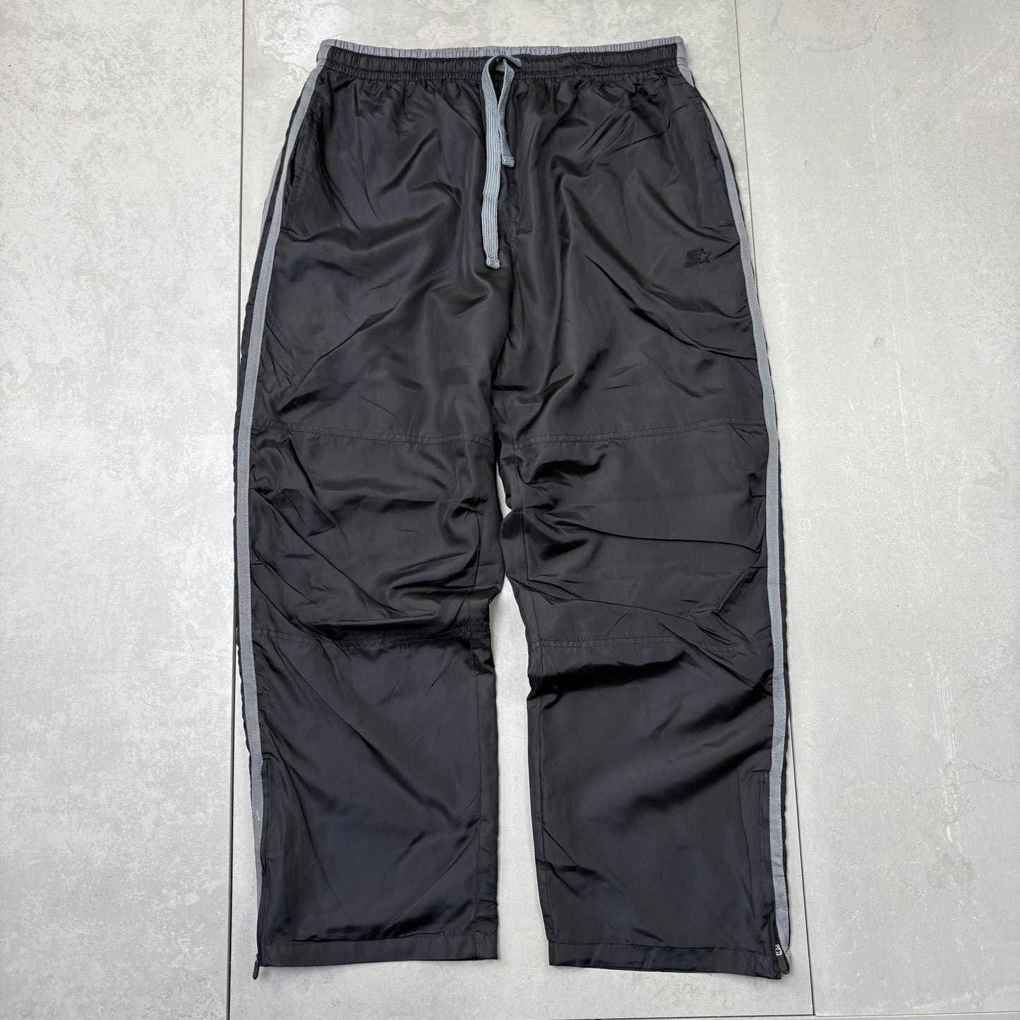Vintage Starter Black Baggy Tracksuit Sweatpants Track Pants Bottoms - L