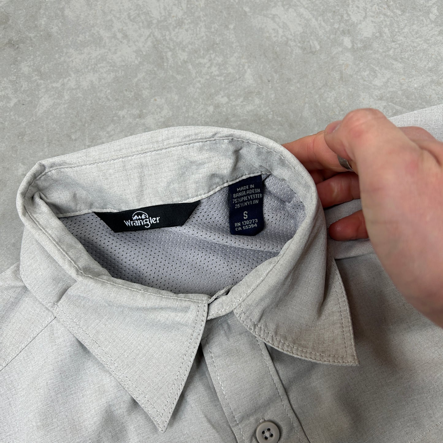 Vintage Wrangler Short Sleeve Workwear Cream Shirt - S