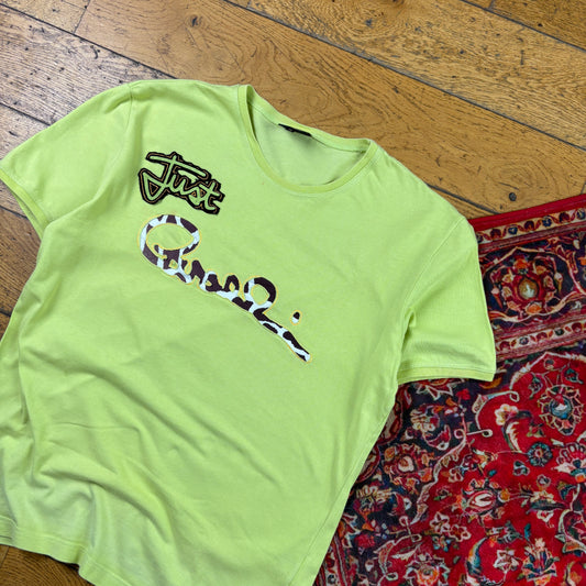 Vintage Roberto Cavalli Y2K Womens Green T-Shirt - XL