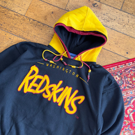Vintage NFL Washington Redskins Black Hoodie Embroidered Sweatshirt - XL