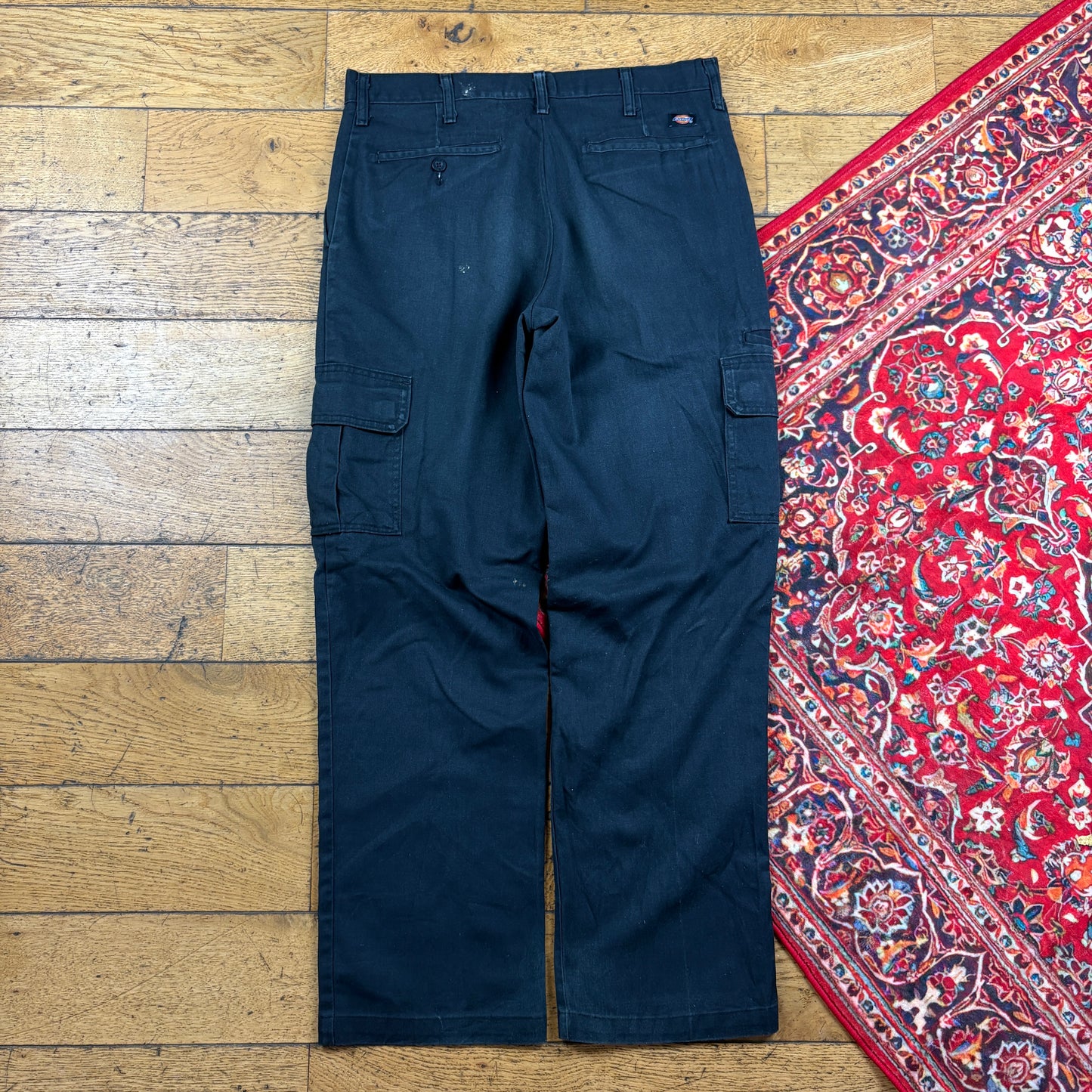 Vintage Dickies Cargo 874 Skate Black Trousers - 34
