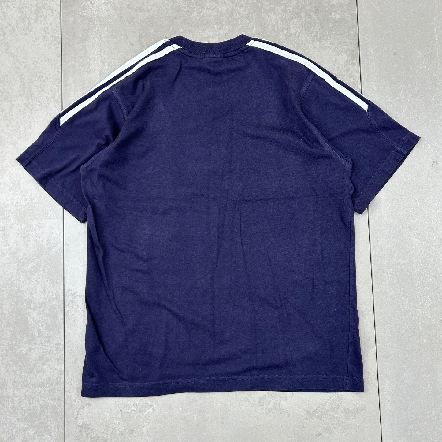 Vintage 90s Adidas Embroidered Navy T-Shirt - M
