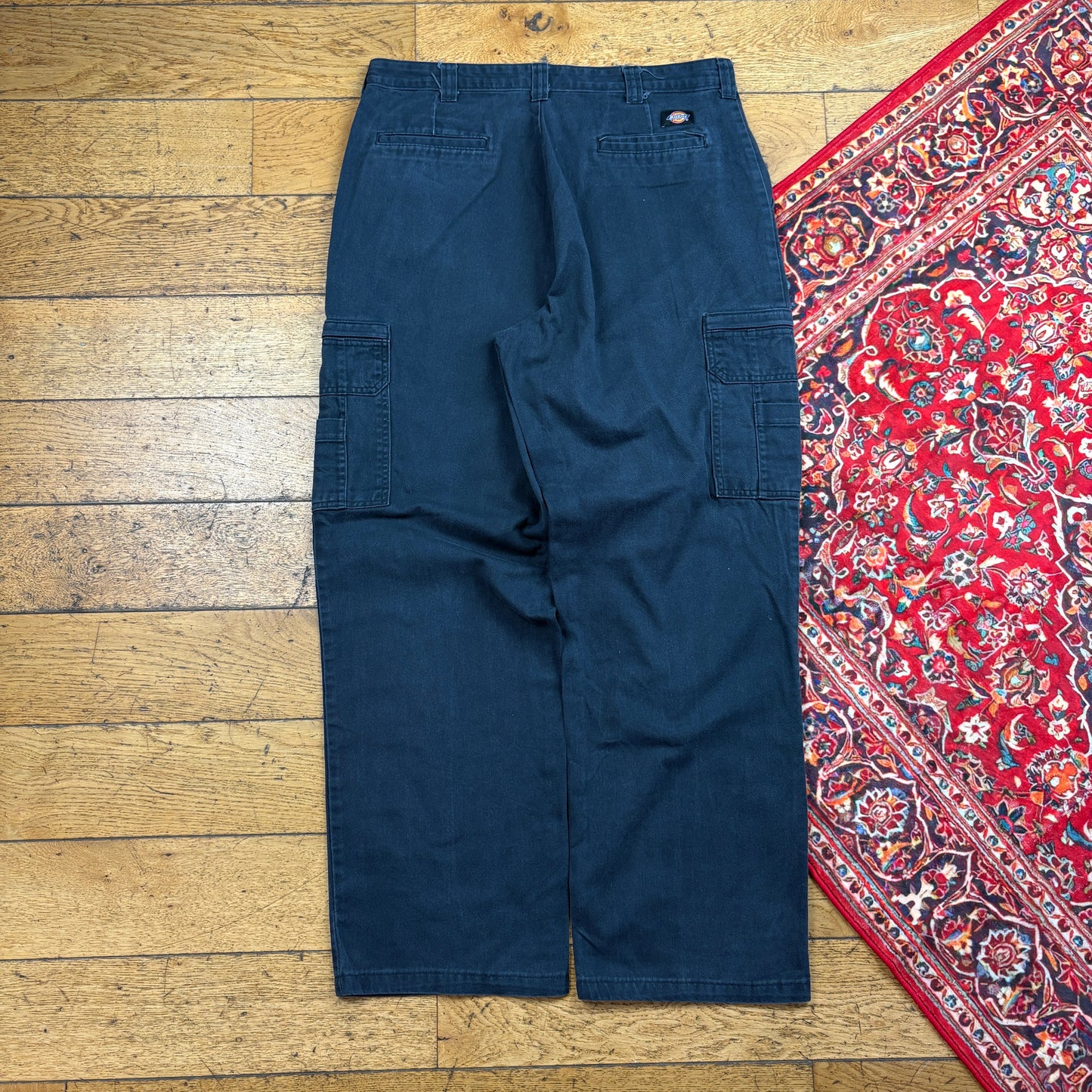 Vintage Dickies 874 Cargo Black Baggy Skate Trousers - 36