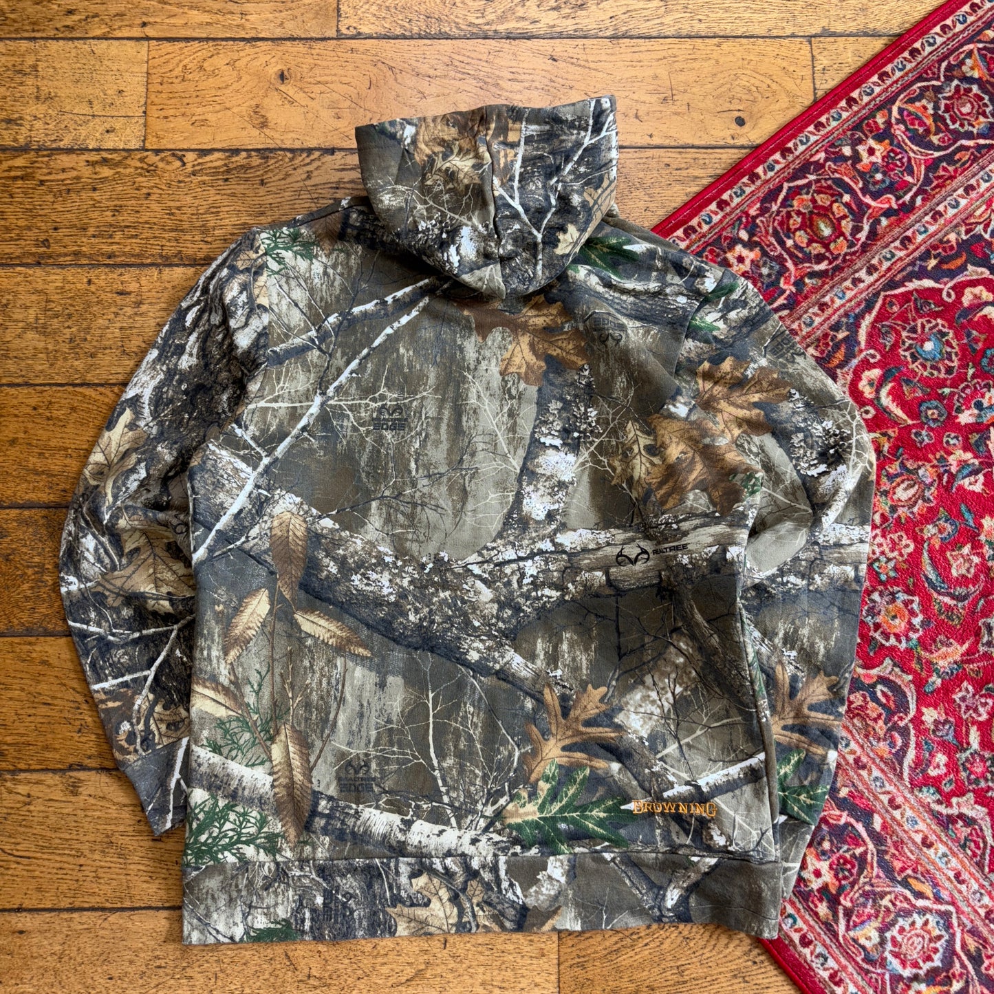 Vintage Realtree Camo Green Hoodie Sweatshirt - M