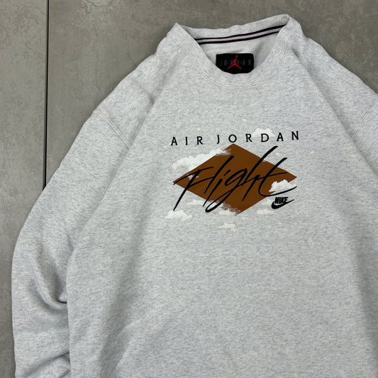 Vintage 00s Nike Air Jordan Grey Embroidered Sweatshirt - M
