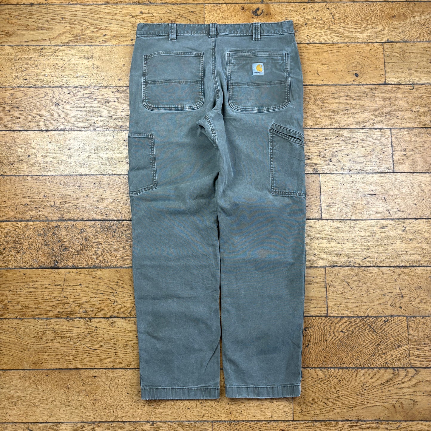 Vintage Carhartt Grey Double Knee Workwear Carpenter Baggy Trousers -