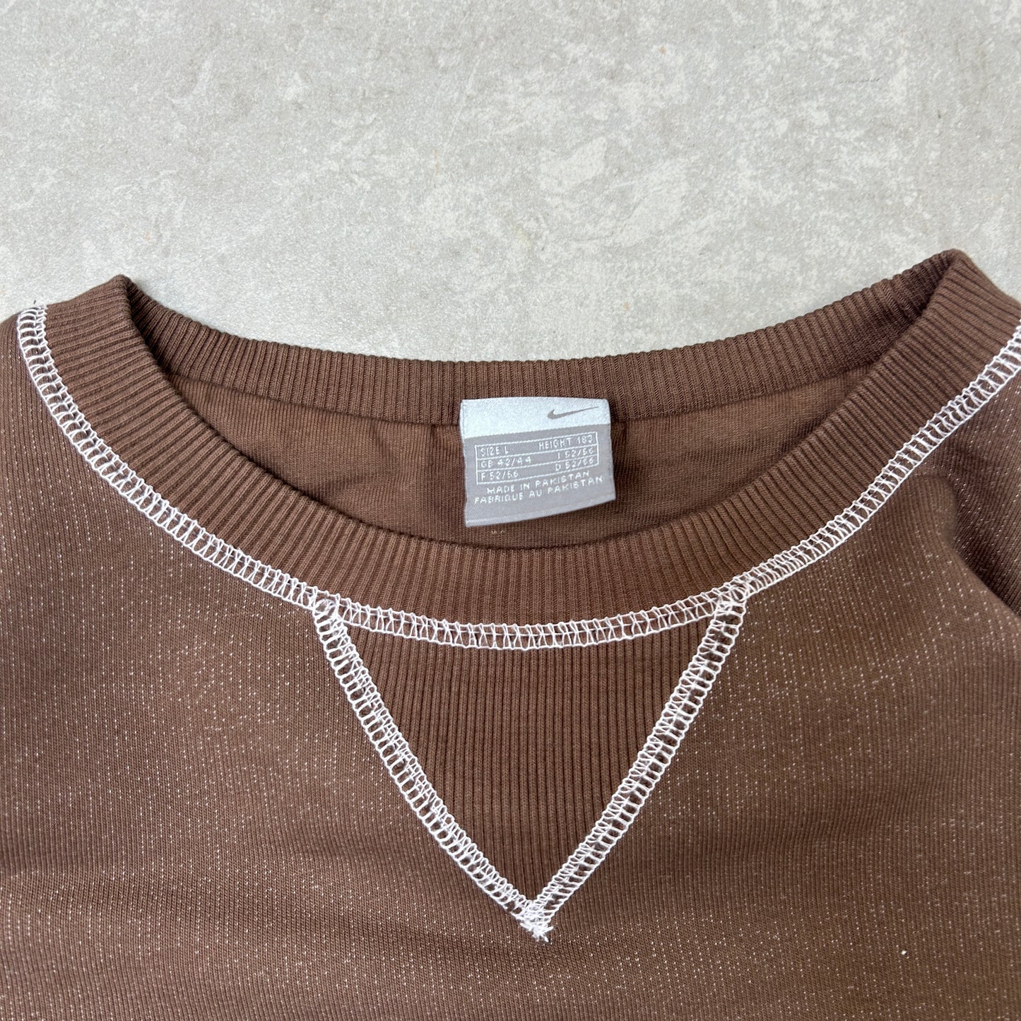 Vintage Nike Brown Embroidered Sweatshirt - L
