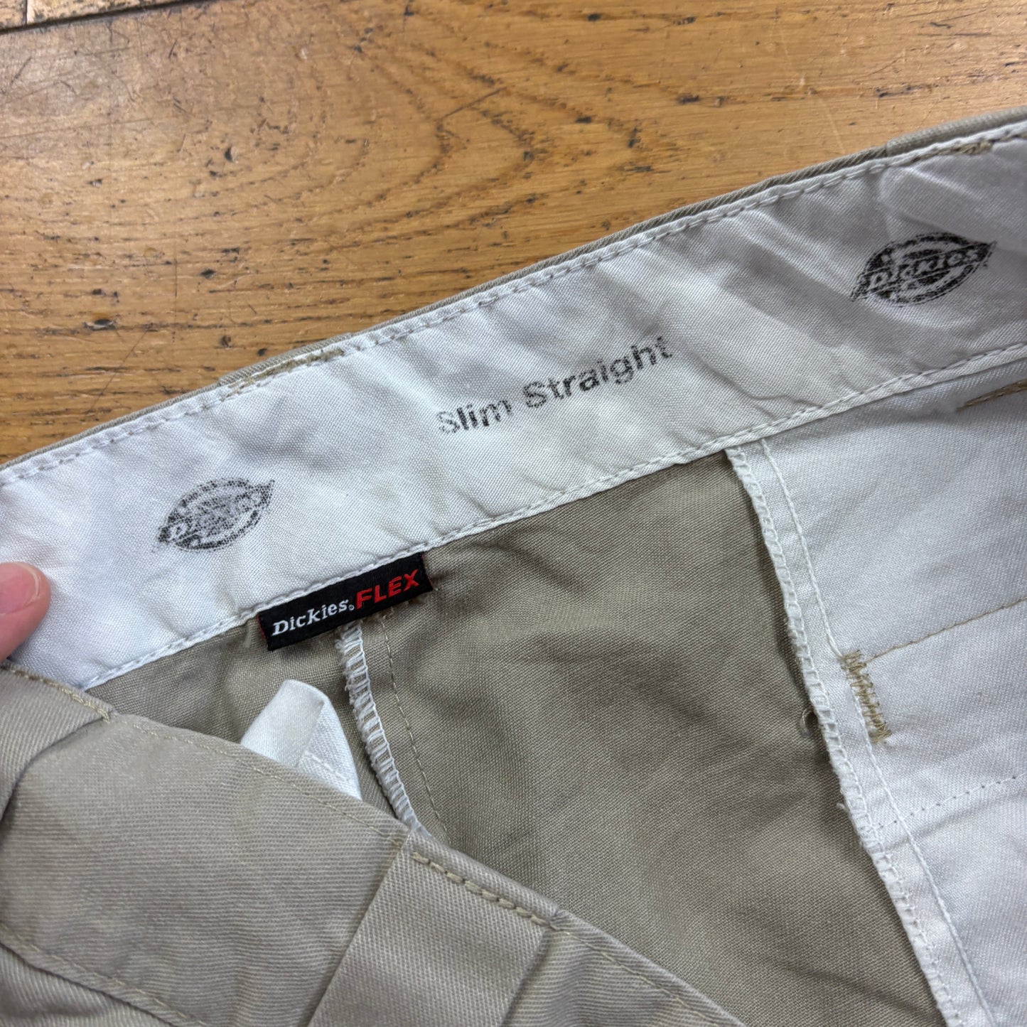 Vintage Dickies 874 Cream Cargo Skate Trousers - 36
