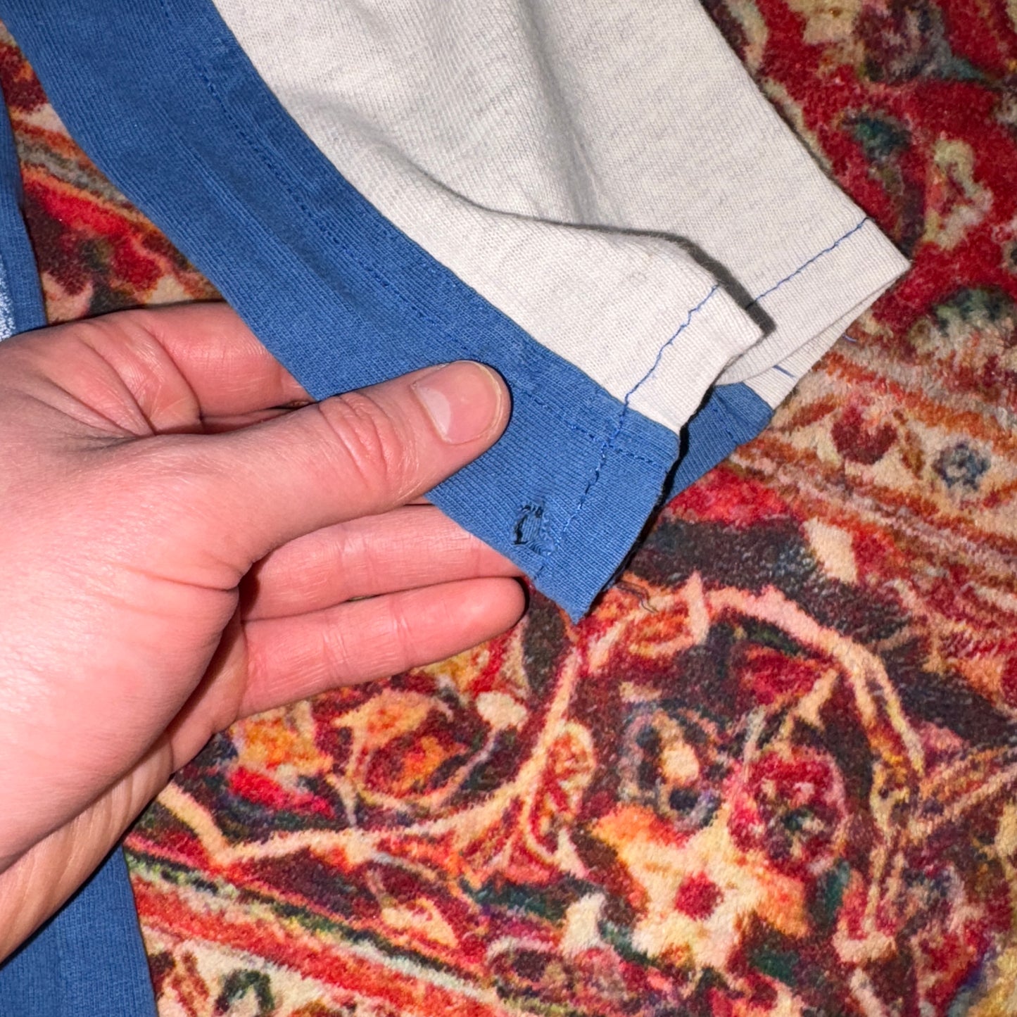 Vintage 90s Blue Long Sleeve Graphic T-Shirt - XL