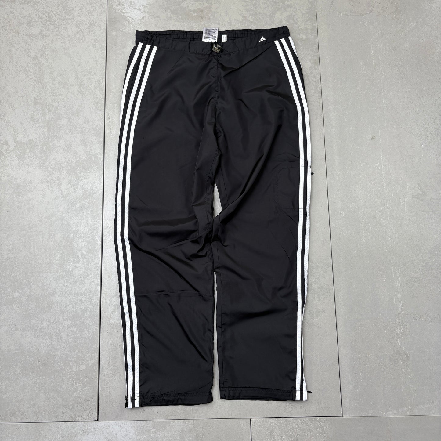 Vintage Adidas Black Baggy Tracksuit Sweatpants Track Pants Bottoms - L
