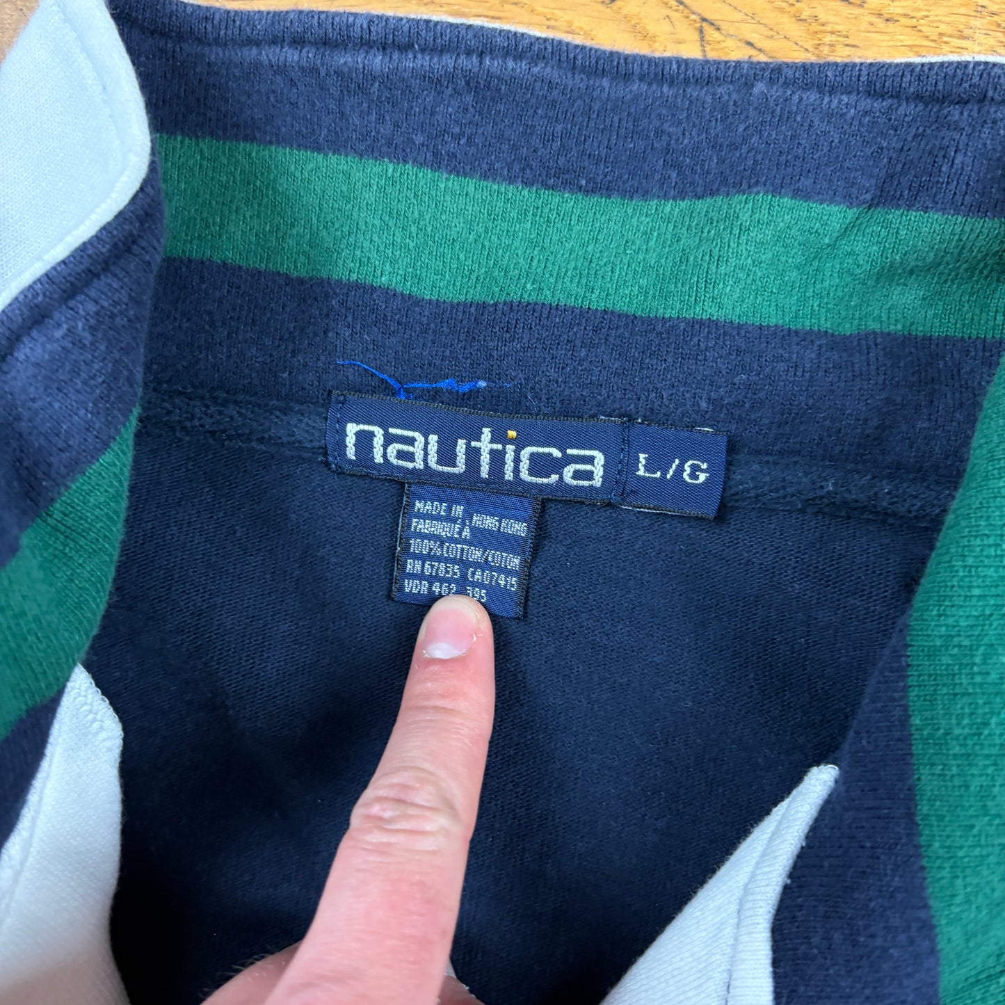 Vintage Nautica Navy Green White Sailing Embroidered Sweatshirt - L