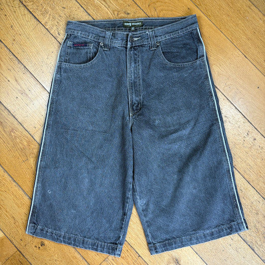 Vintage Easy Street Embroidered Hip Hop Black Baggy Shorts Jorts -