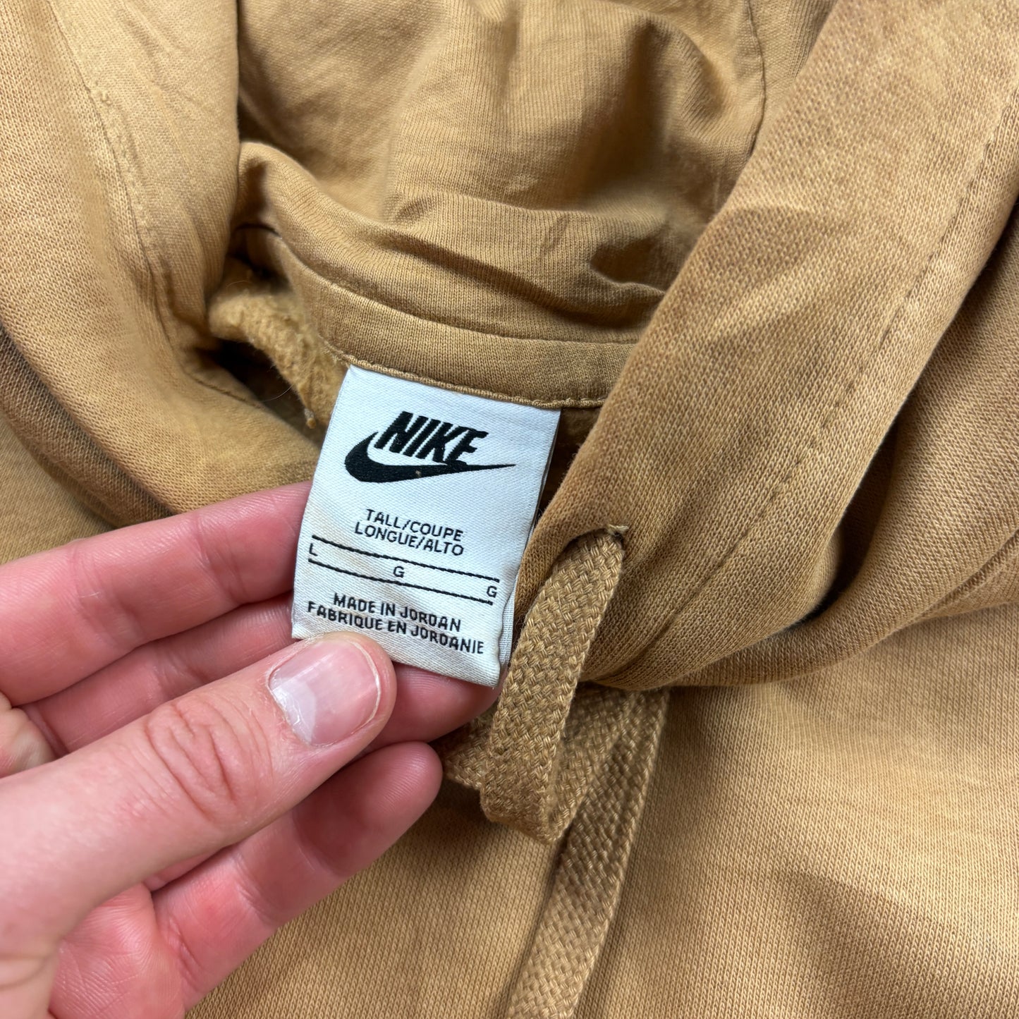 Vintage Nike Brown Embroidered Hoodie Sweatshirt - L