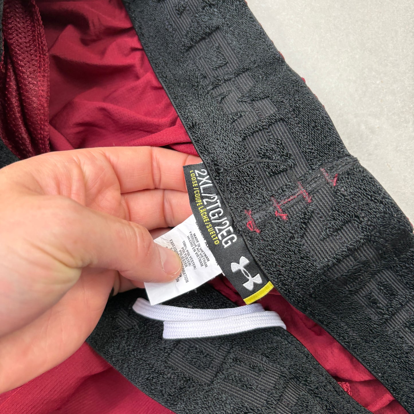 Vintage Under Armour Burgundy Baggy Tracksuit Track Pants Bottoms - XXL