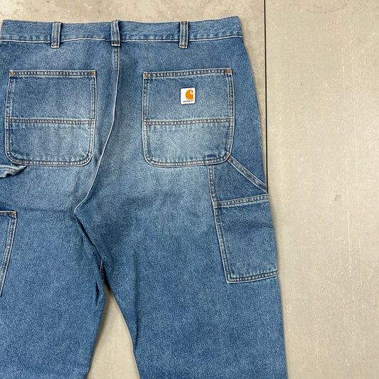 New Carhartt Double Knee Carpenter Baggy Blue Jeans - 36