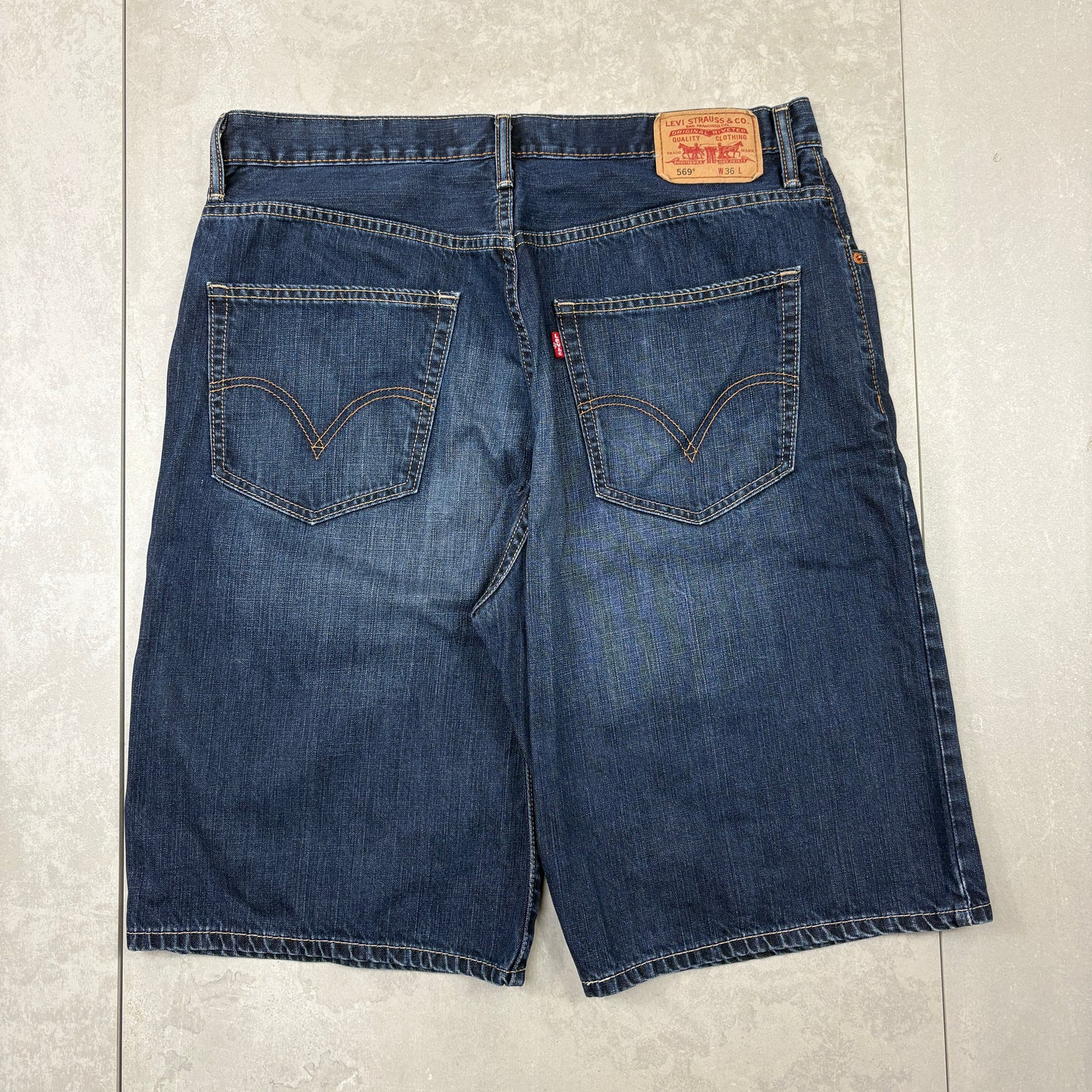 Vintage Levis 569 Blue Baggy Denim Shorts - 36