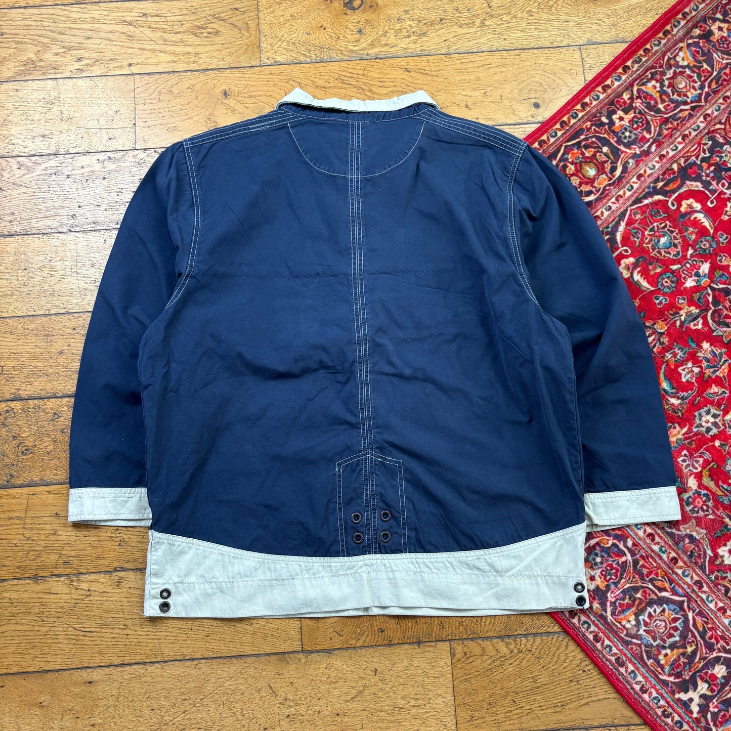 Vintage Navy Windbreaker Workwear Parka Jacket - L