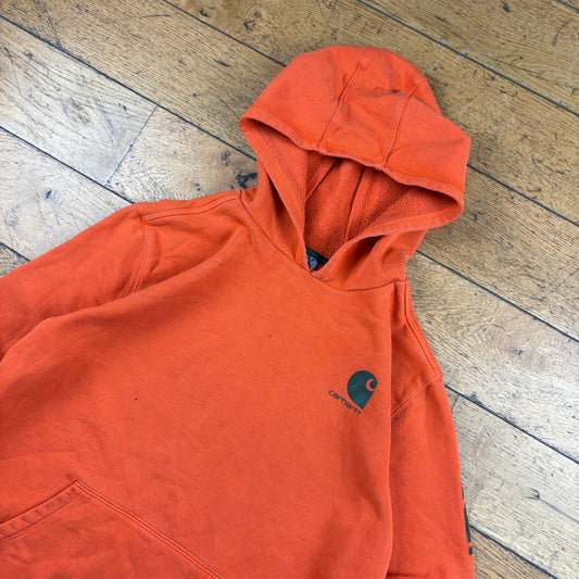 Vintage Carhartt Womens Orange Hoodie Sweatshirt - XL