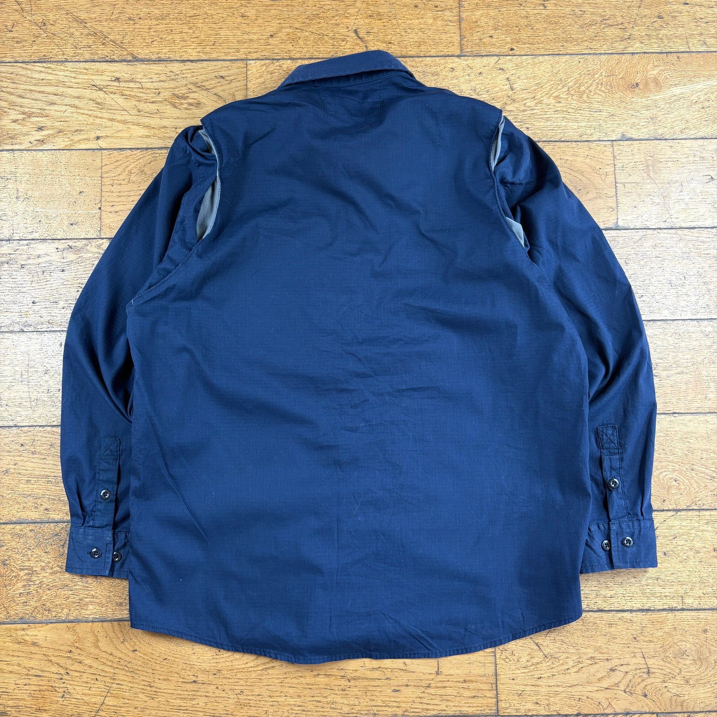 Vintage Carhartt Navy Workwear Embroidered Shirt - L