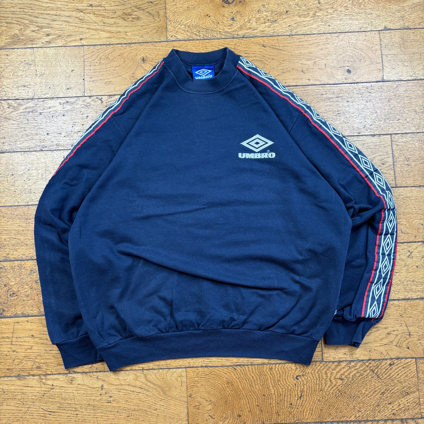 Vintage Umbro Navy Embroidered Sweatshirt - XL
