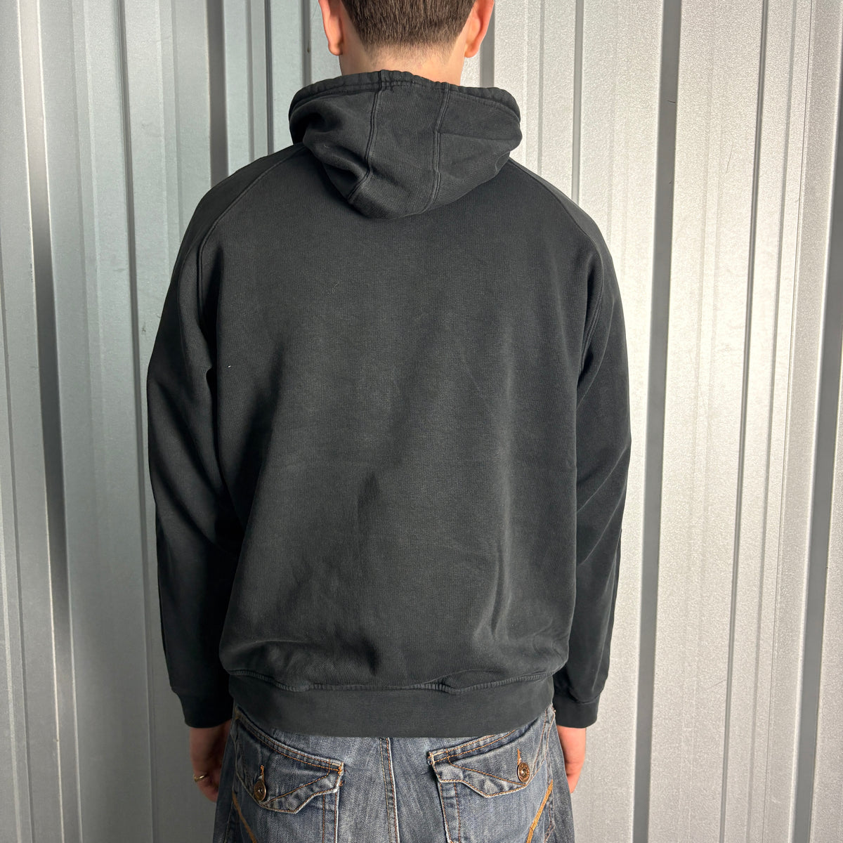 Adidas Black Embroidered Tri Stripe Hoodie Sweatshirt - XL