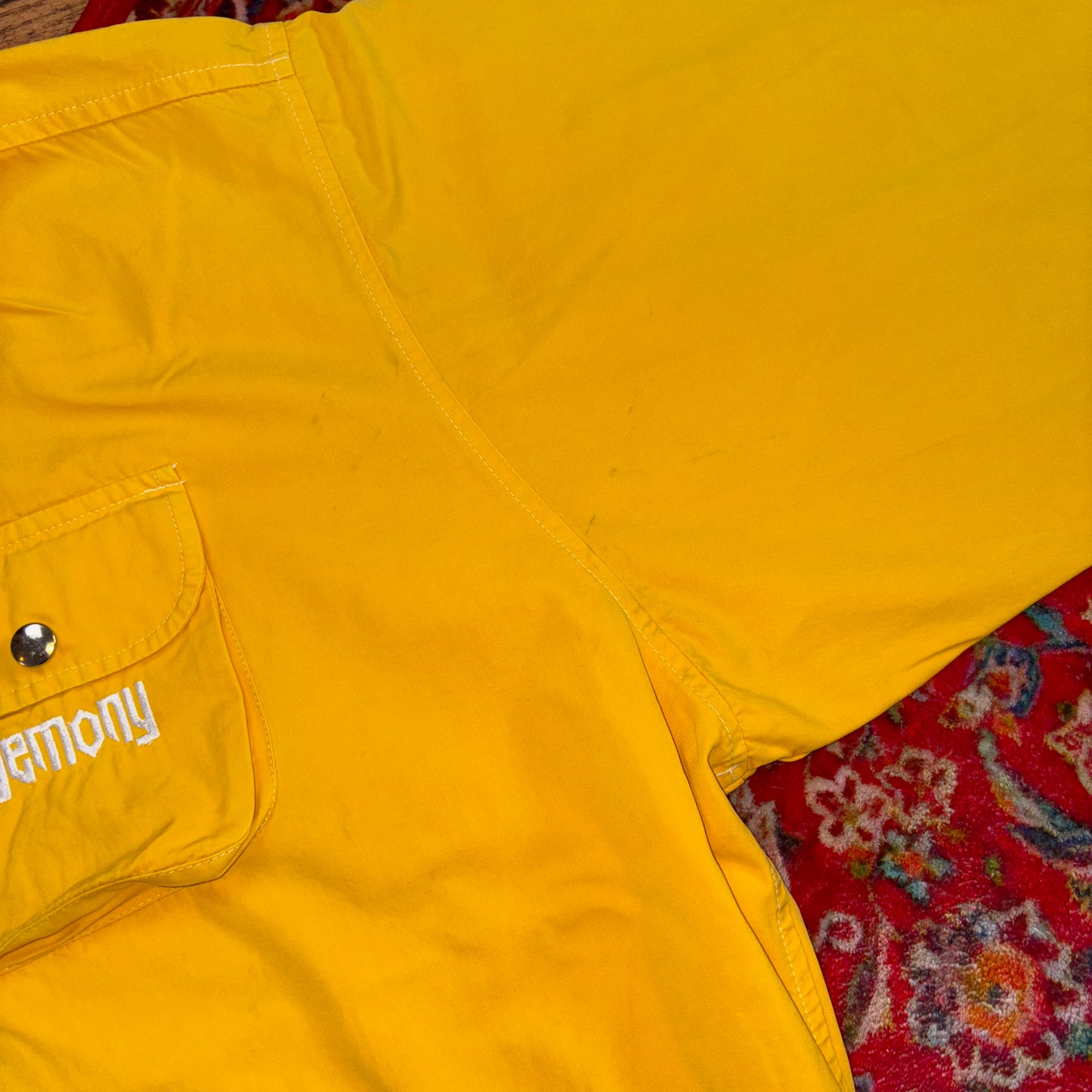 Vintage 90s Egemony Yellow Fireman Clasp Sailing Boxy Workwear Jacket - XL