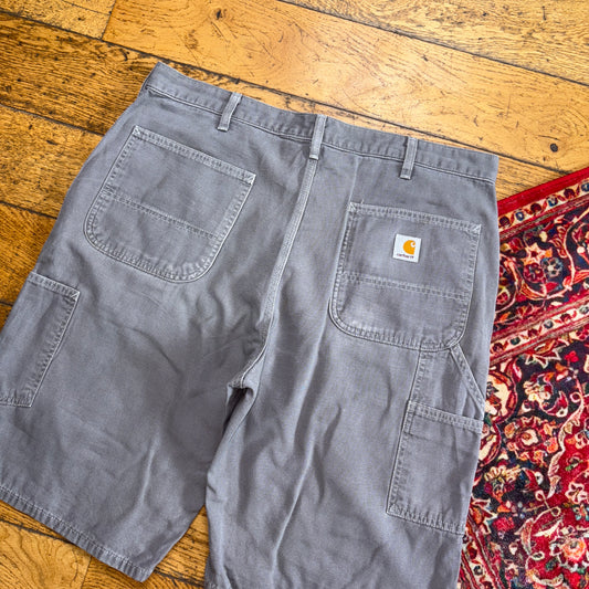 Vintage Carhartt Grey Workwear Baggy Carpenter Shorts - 38