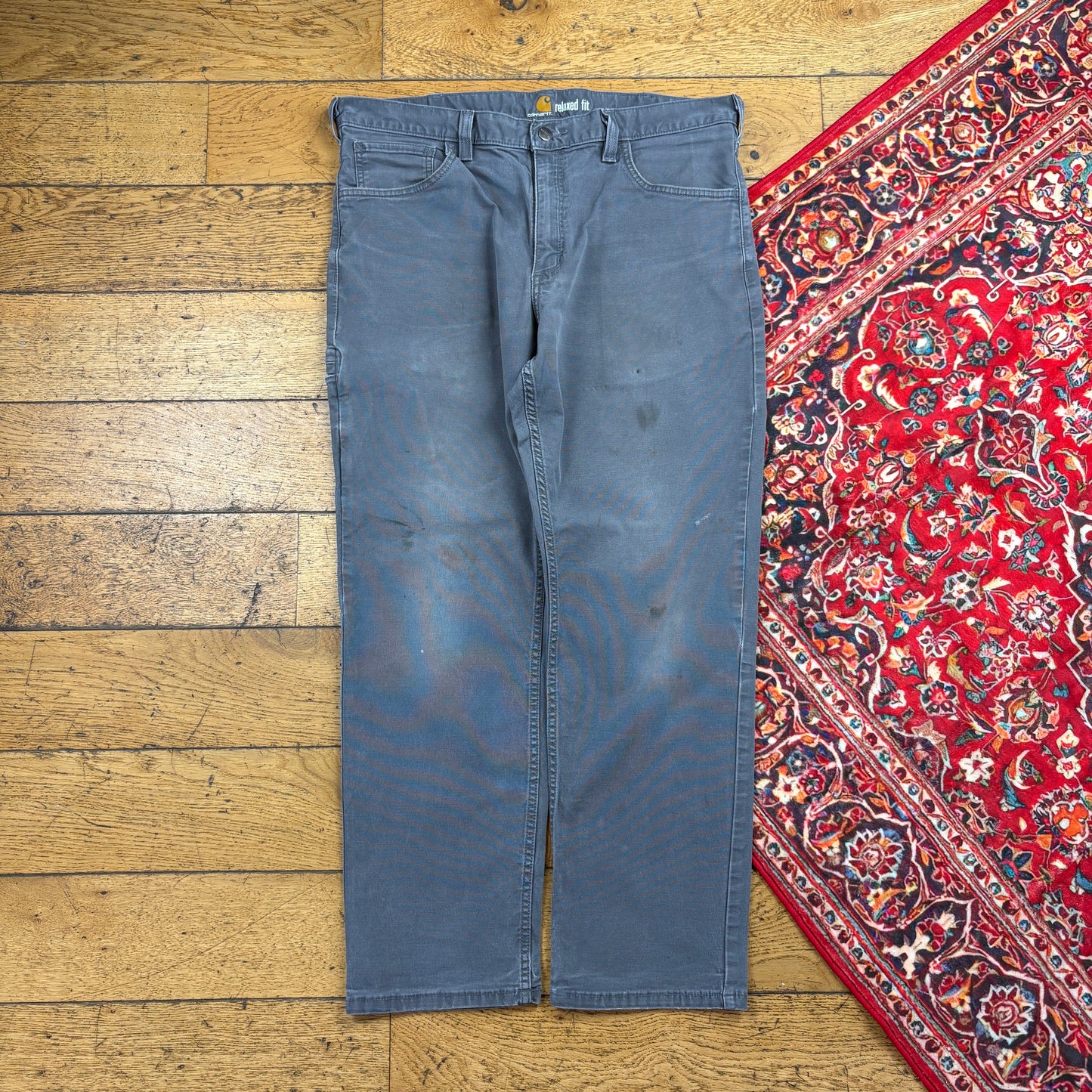 Vintage Carhartt Grey Workwear Carpenter Trousers - 36