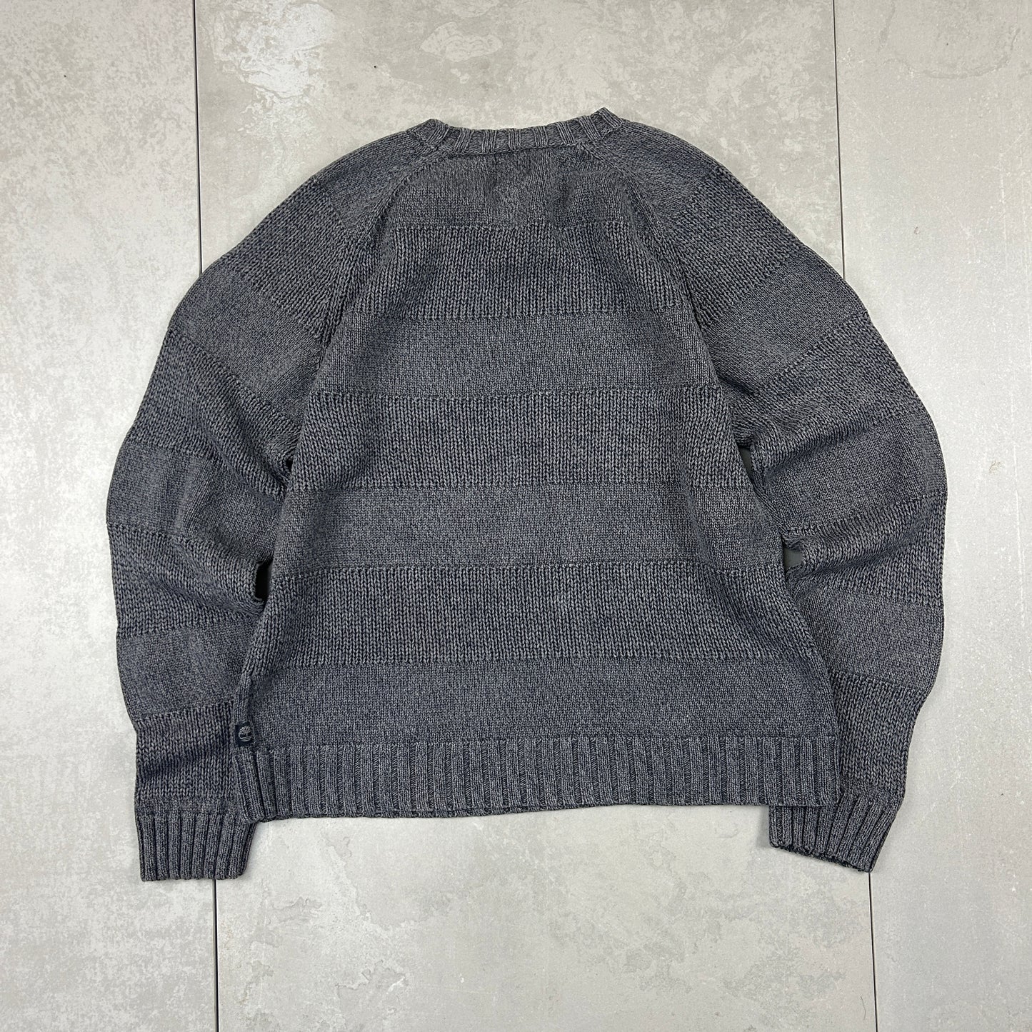 Vintage Timberland Chunky Knit Grey Fisherman Jumper - M