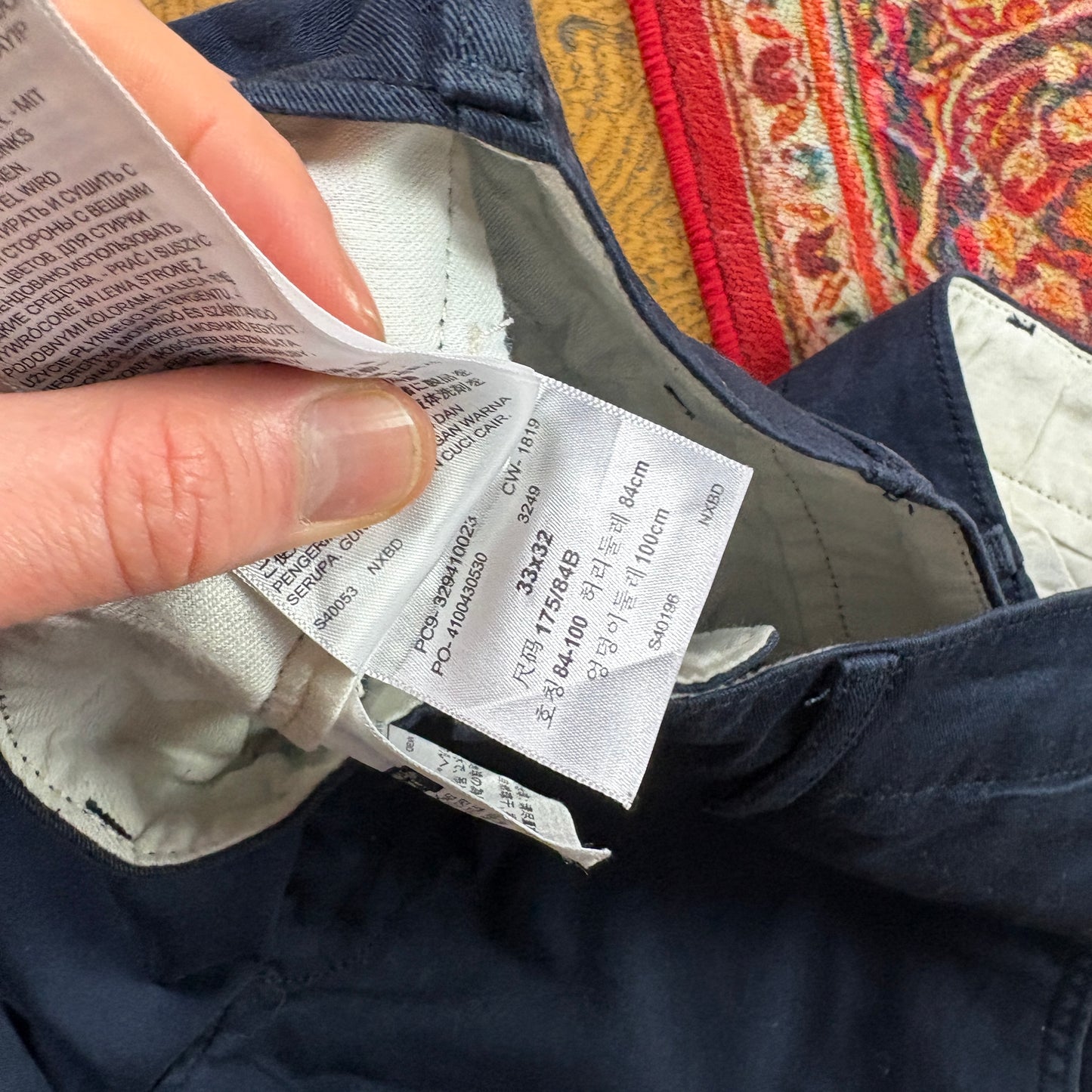 Vintage Levis Straight Navy Blue Chinos - 33