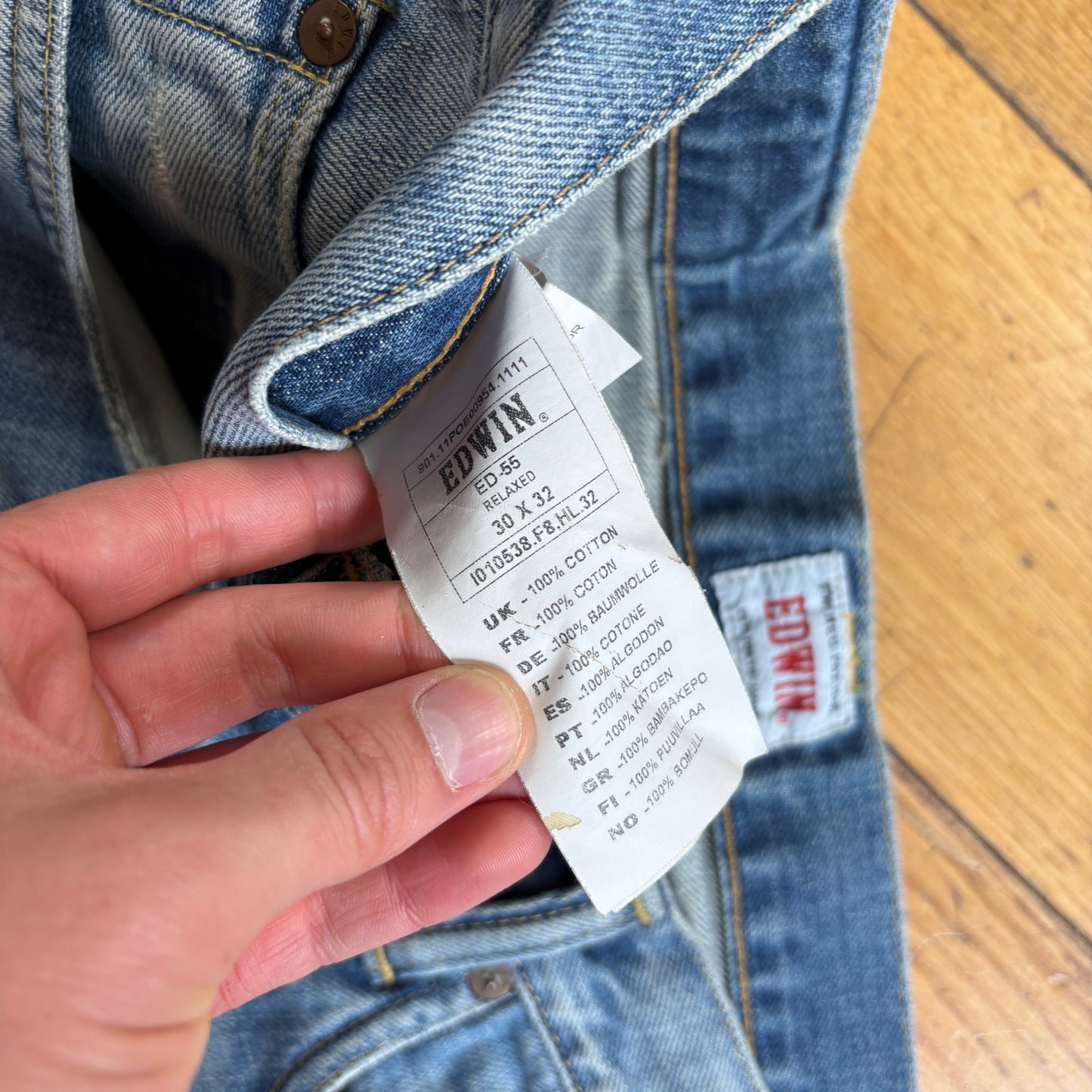 Vintage Edwin Japanese Denim Straight Leg Blue Jeans - 30
