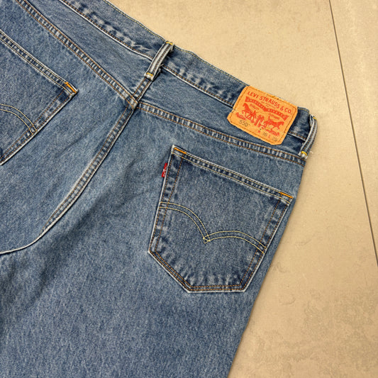Vintage Levis 550 Baggy Blue Denim Shorts - 36