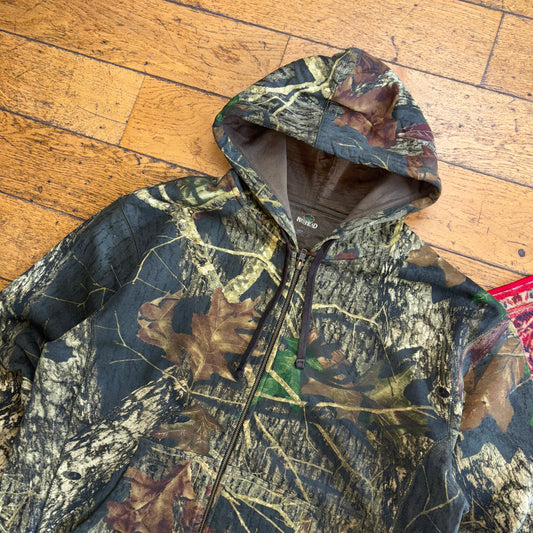 Vintage Realtree Camo Green Zip Hoodie Sweatshirt - XL