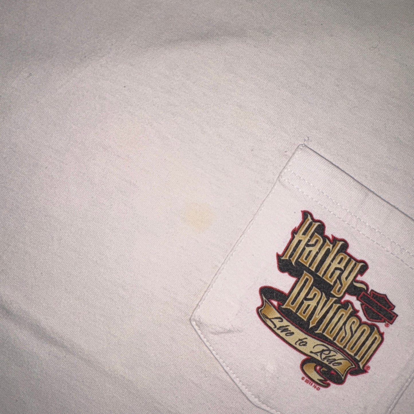Vintage 2011 Harley Davidson White Single Stitch Graphic T-Shirt - XS