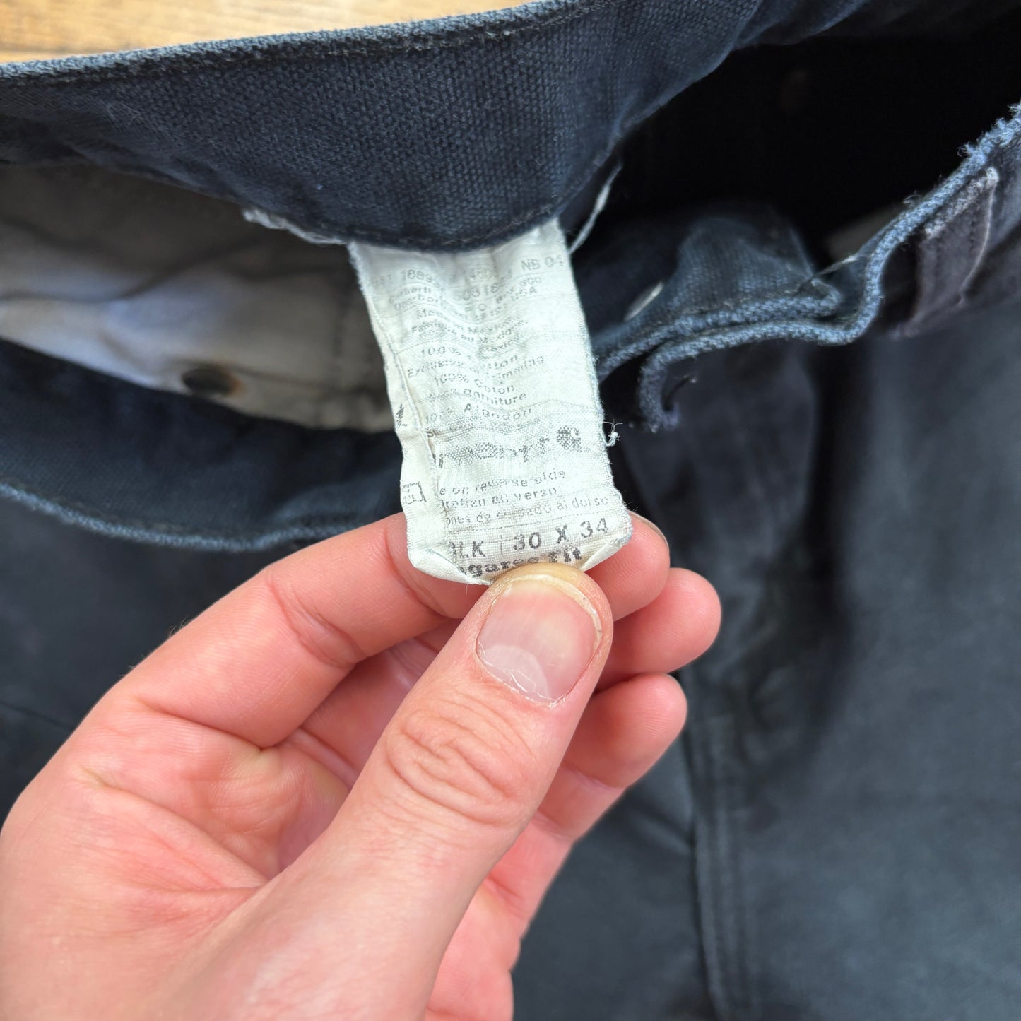 Vintage Carhartt Black Double Knee Workwear Carpenter Baggy Trousers - 30