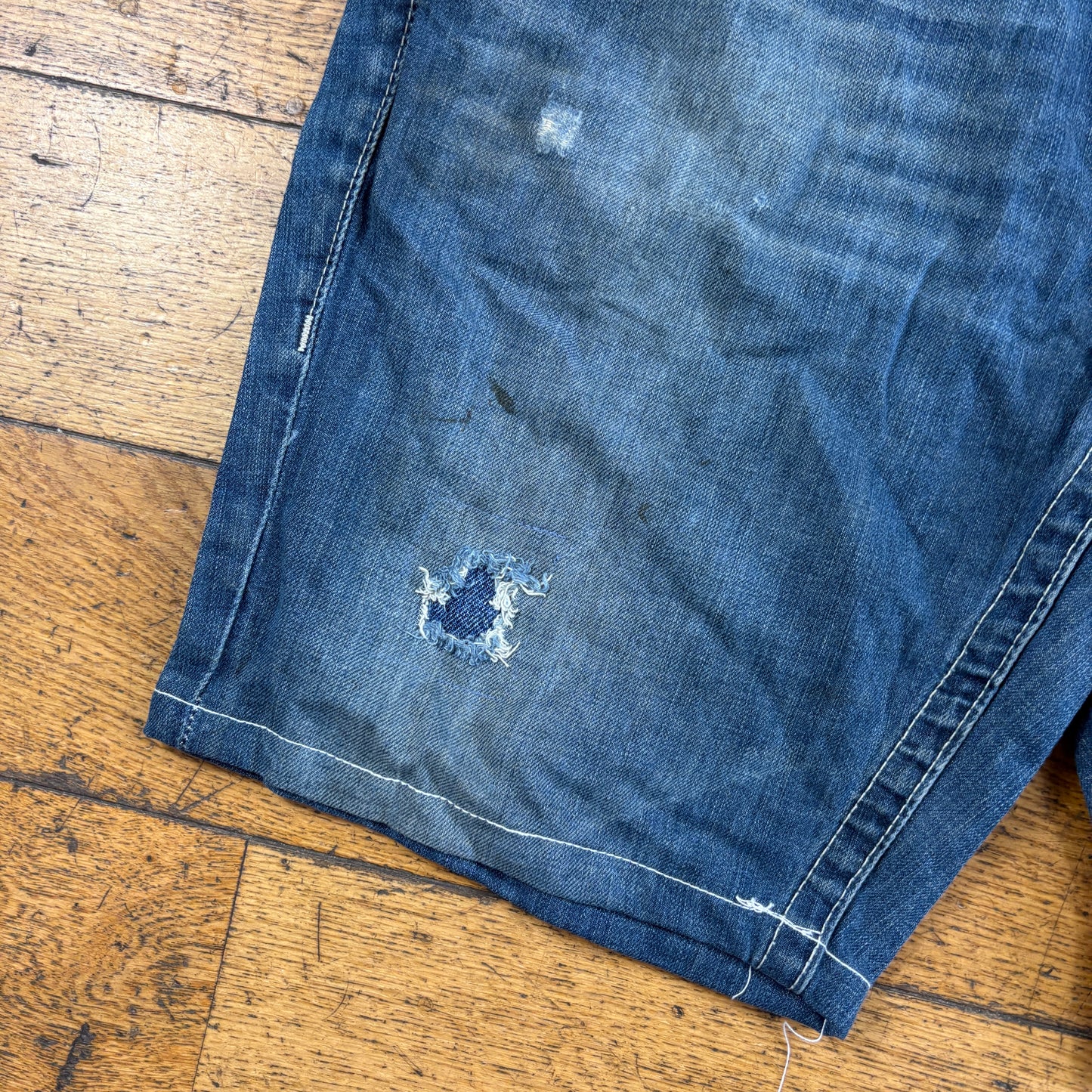 Vintage True Religion Blue Embroidered Y2K Shorts Jorts - 40