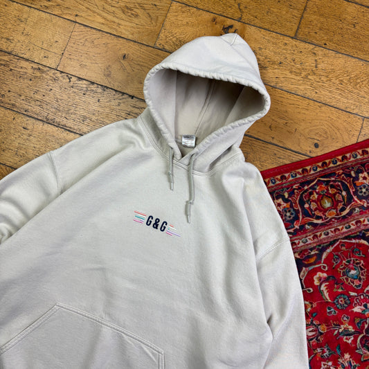 Vintage Goose and Gander Cream Embroidered Hoodie Sweatshirt - XL