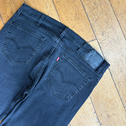 Vintage Levis 511 Slim Black Denim Jeans - 38
