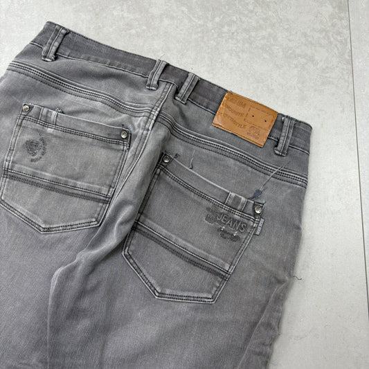 Vintage Embroidered Grey Hip Hop Shorts Jorts - 34