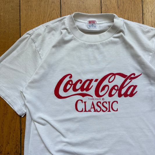 Vintage 90s Coca Cola Single Stitch White Graphic T-Shirt -XS
