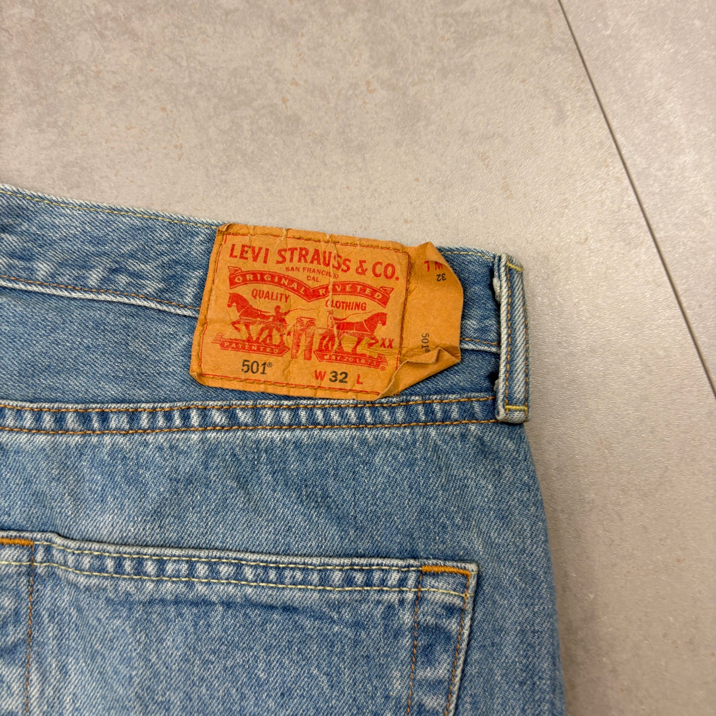 Vintage Levis 501 Blue Denim Shorts - 32