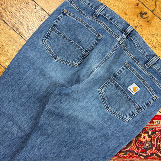 Vintage Carhartt Workwear Blue Carpenter Straight Jeans - 38