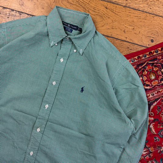 Vintage Ralph Lauren Green Check Embroidered Shirt - XL