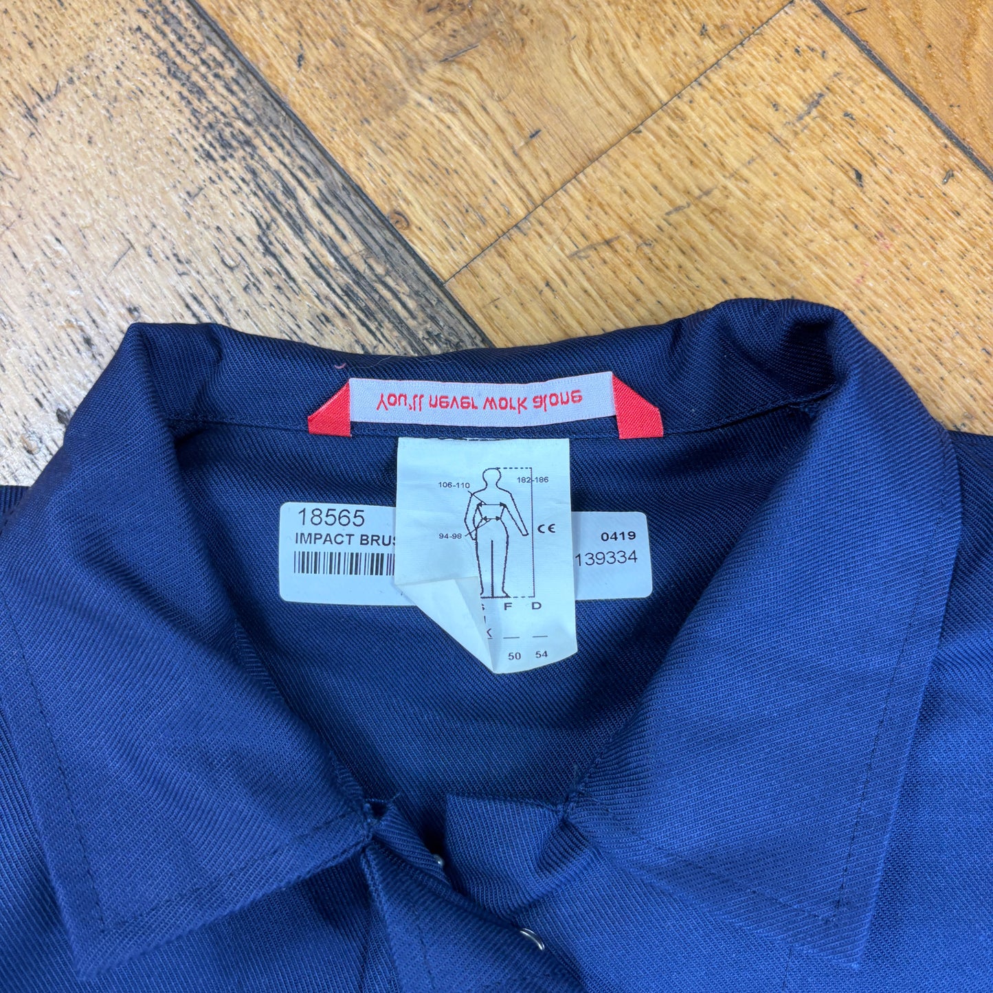 Vintage French Chore Workwear Jacket Blue Overcoat - L