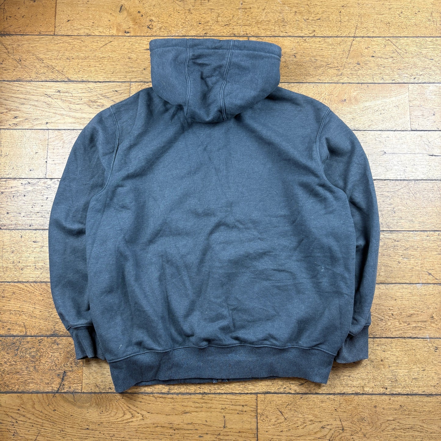 Vintage Carhartt Grey Zip Hoodie Sweatshirt - L