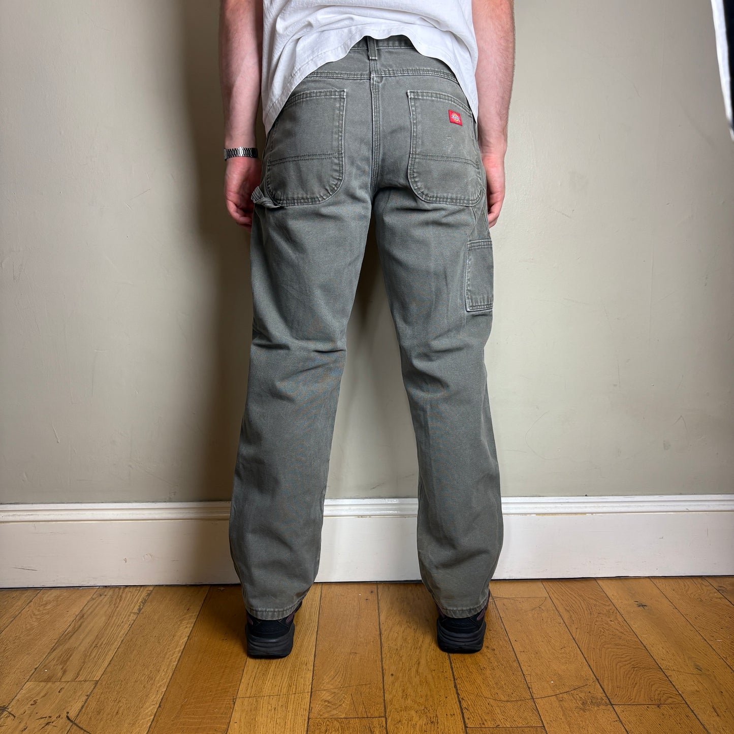 Vintage Dickies Green Khaki Workwear Carpenter Baggy Trousers - 33R
